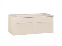 Тумба под раковину AQUATON Мадрид 100 М подвесная, 2 ящика, белая (1A128001MA010)