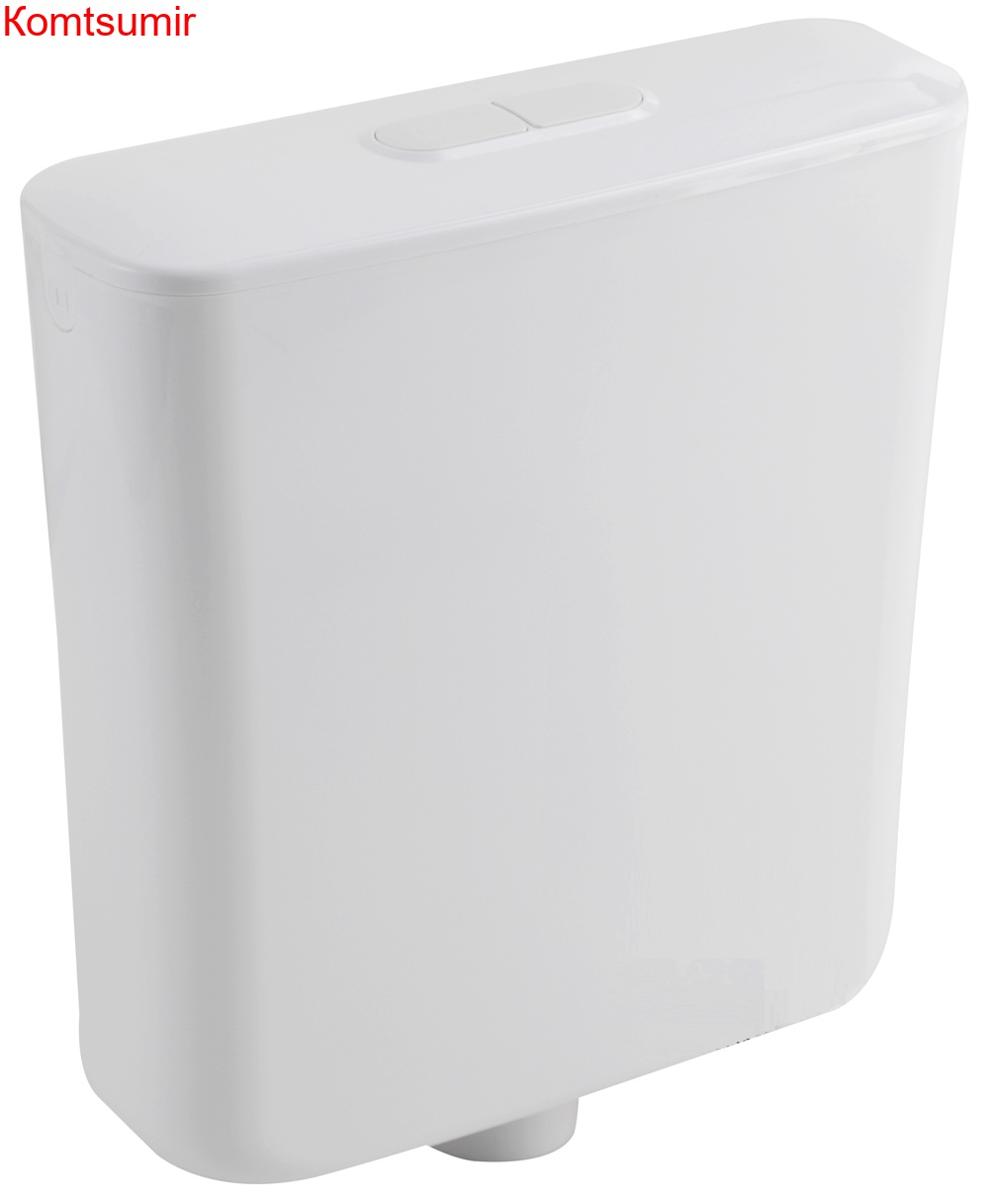 Бачок пластиковый AZARIO 350x115x365 с соединительной трубой, белый (AZ-217)