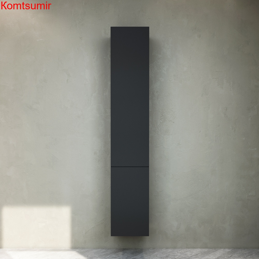 M90CHR0306BM GEM, шкаф-колонна, подвесной, правый, 30 см, двери, push-to-open, цвет: черный матовый