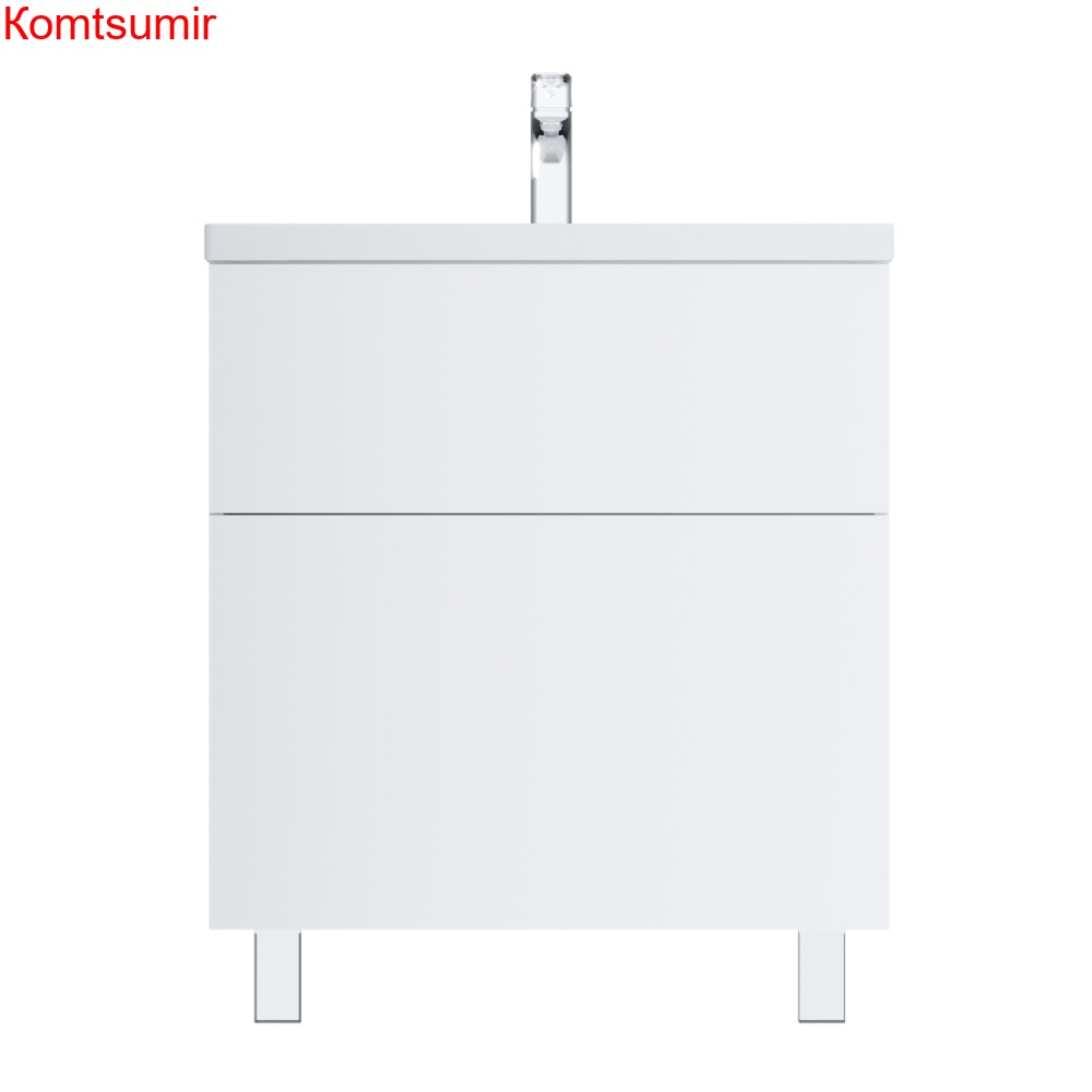 M90FSX07522WG32 GEM, База под раковину, напольная, 75 см, 2 ящика push-to-open, цвет: белый, глянец