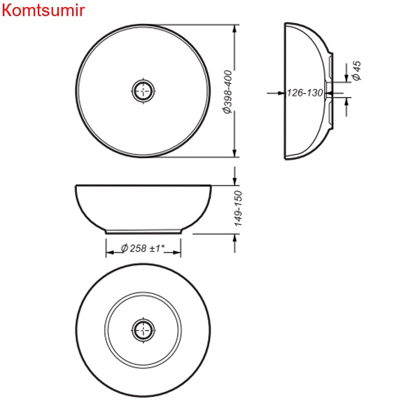 Раковина накладная Sanita Luxe Art Slim, белая (ART40SLWB01S)
