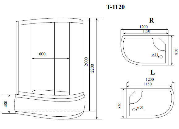 Timo Comfort T-8820R Clean Glass душевая кабина (120*85*220), шт Timo Comfort T-8820R Clean Glass душевая кабина (120*85*220), шт