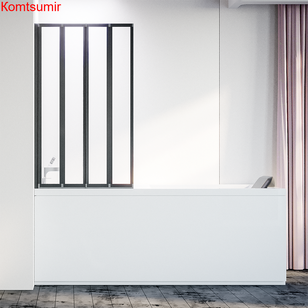 Шторка на ванну Veconi Palau PL-74BL, 1200x1500, черный, стекло прозрачное Шторка на ванну Veconi Palau PL-74BL, 1200x1500, черный, стекло прозрачное