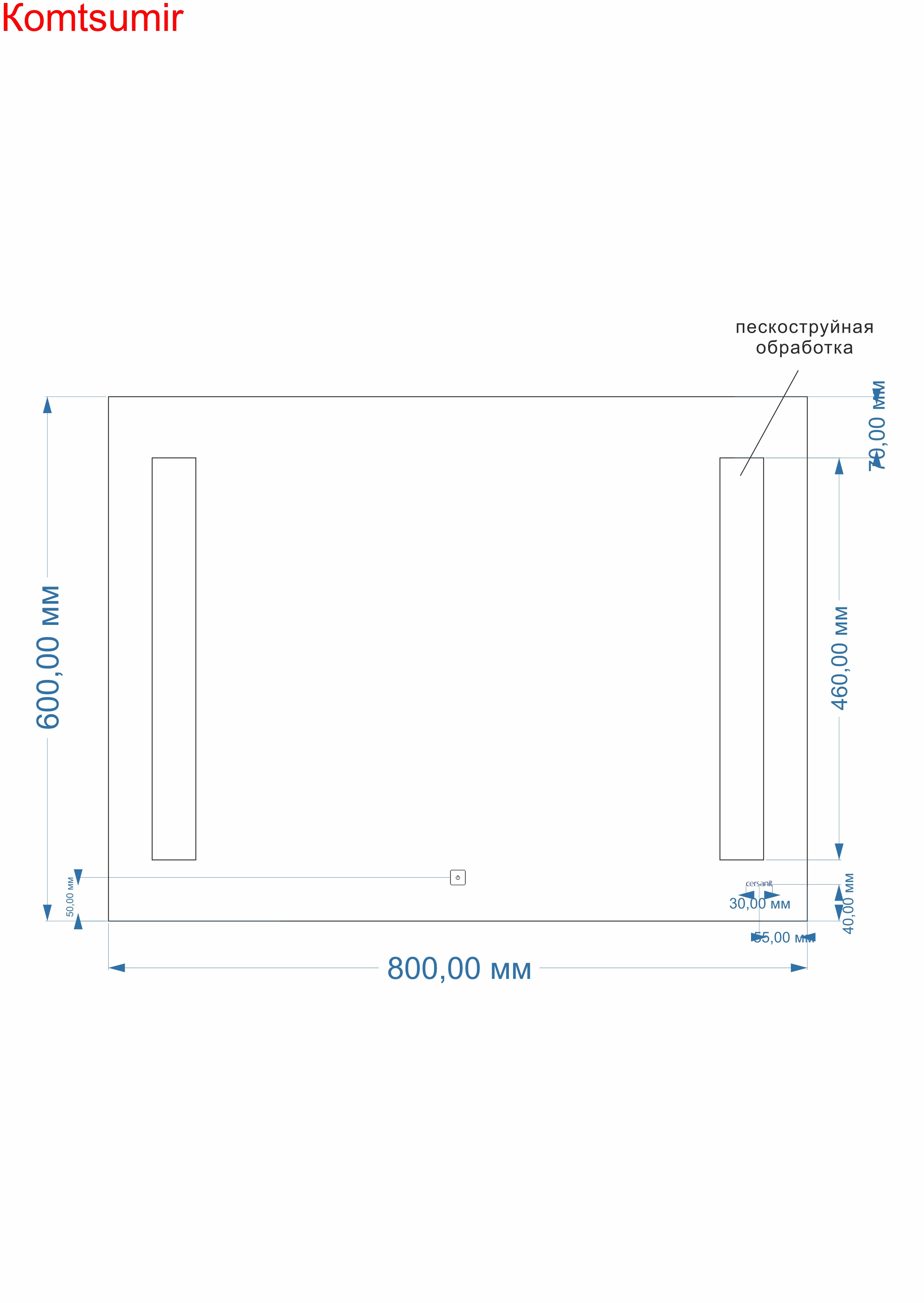 Зеркало: LED 020 base 80*60, с подсветкой, белый, Сорт1