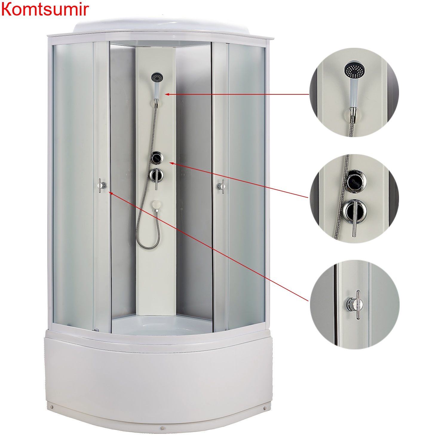 Душевая кабина Loranto 90x90x215 поддон 40 см, 4 мм матовое стекло, профиль и задняя стенка белого цвета (CS-986ТМ/W) Душевая кабина Loranto 90x90x215 поддон 40 см, 4 мм матовое стекло, профиль и задняя стенка белого цвета (CS-986ТМ/W)