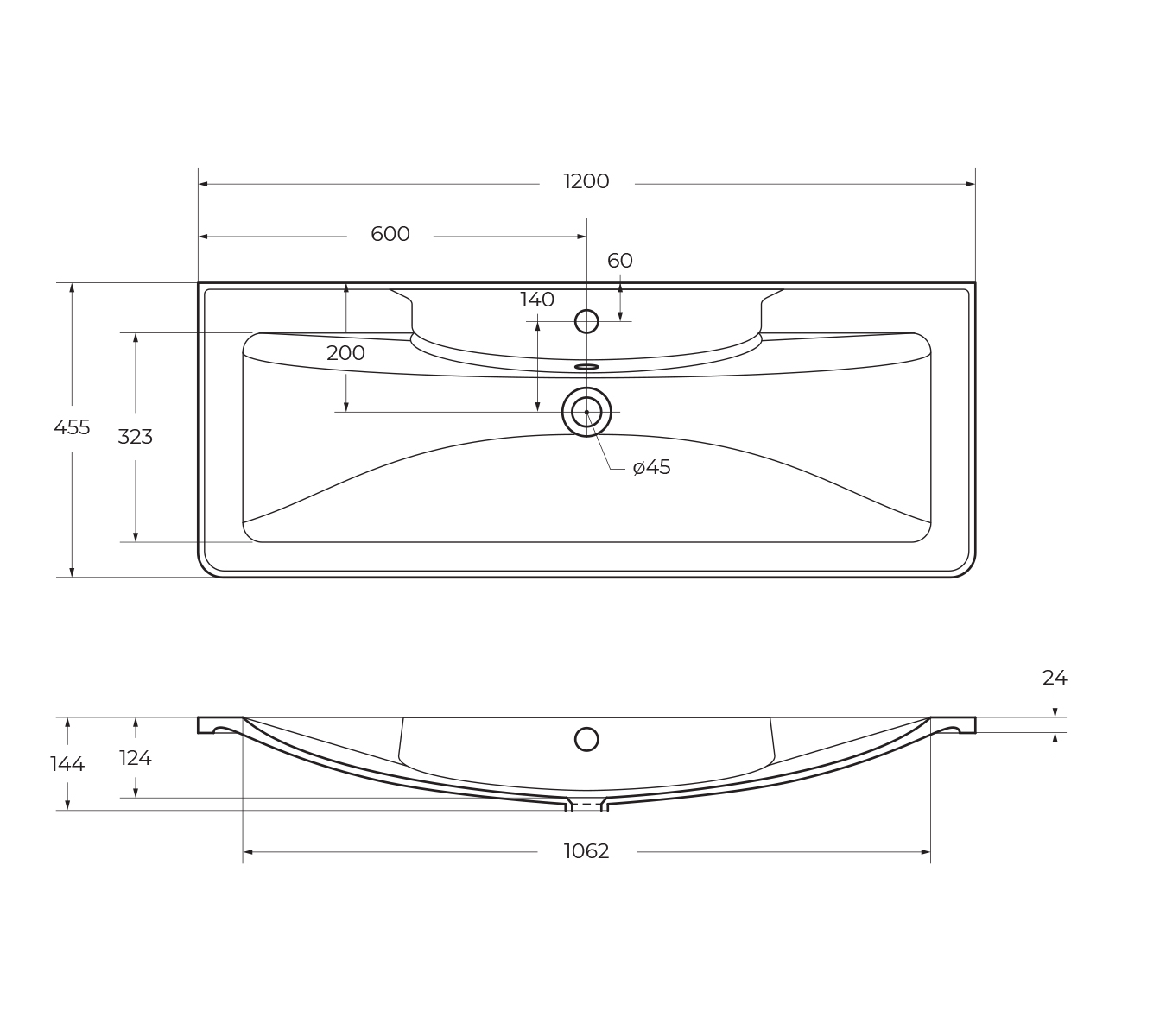 Раковина из искусственного камня BelBagno BB1200/455-LV-ART-ALR-NERO, чёрная матовая