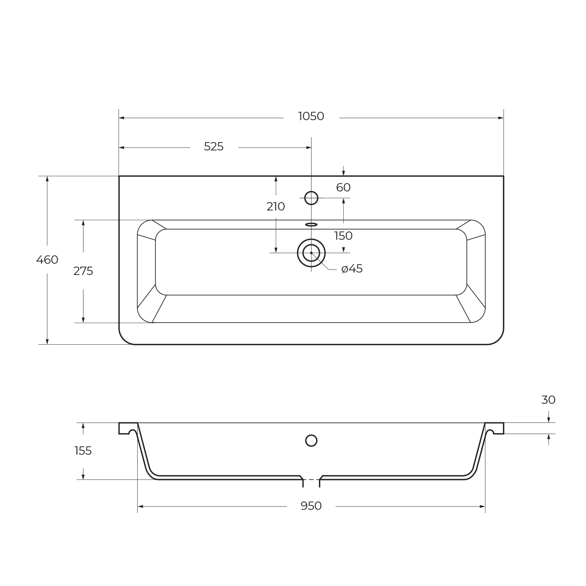 Керамическая раковина BelBagno URBAN 12105-KL