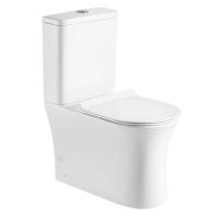 Унитаз-компакт безободковый HOLLER PORT  (645*380*840мм, сиденье дюропласт с микролифтом, арматура 2-х режимная)  (2 места) белый