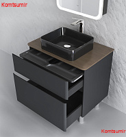 Тумба Morelle 80 напольная Антрацит/Трюфель Тумба Morelle 80 напольная Антрацит/Трюфель