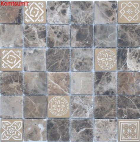 Мозаика Caramelle Mosaic Emperador light 48x48x8 Мозаика Caramelle Mosaic Emperador light 48x48x8