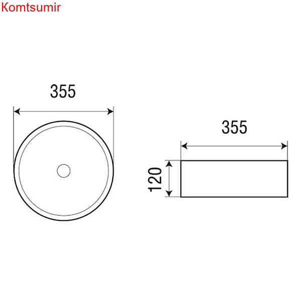 Раковина Azario 355х355х120 накладная, цвет мраморный матовый (AZ-3134 ST)