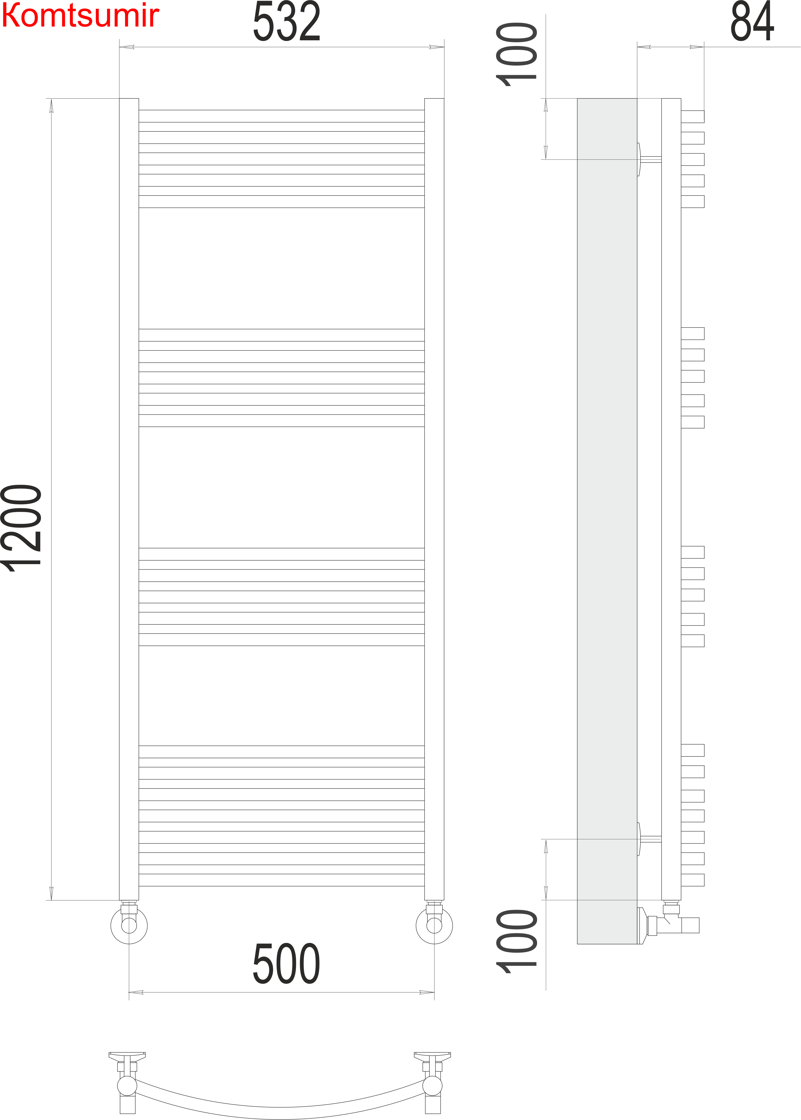Классик П22 500х1200 Полотенцесушитель  TERMINUS