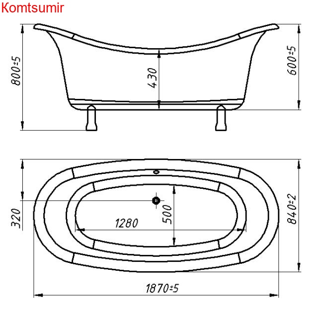 Ванна из искусственного камня Сastone Корсика 190x86