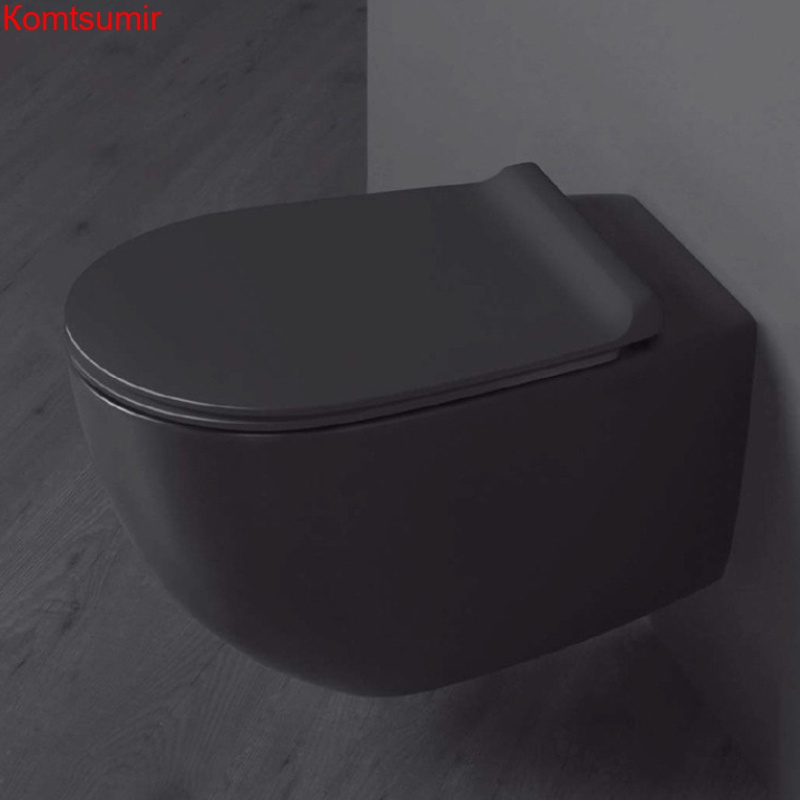 Унитаз подвесной Simas Vignoni "Rimless" 365х560х340 безободковый, с креплением F85, черный матовый (VI18nero matt)