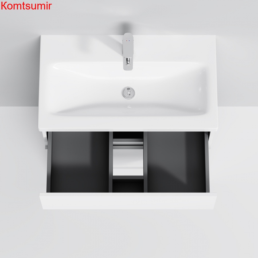 M91FSX0752WG GEM S, База под раковину, напольная, 75 см, 3 ящика, белый глянец M91FSX0752WG GEM S, База под раковину, напольная, 75 см, 3 ящика, белый глянец