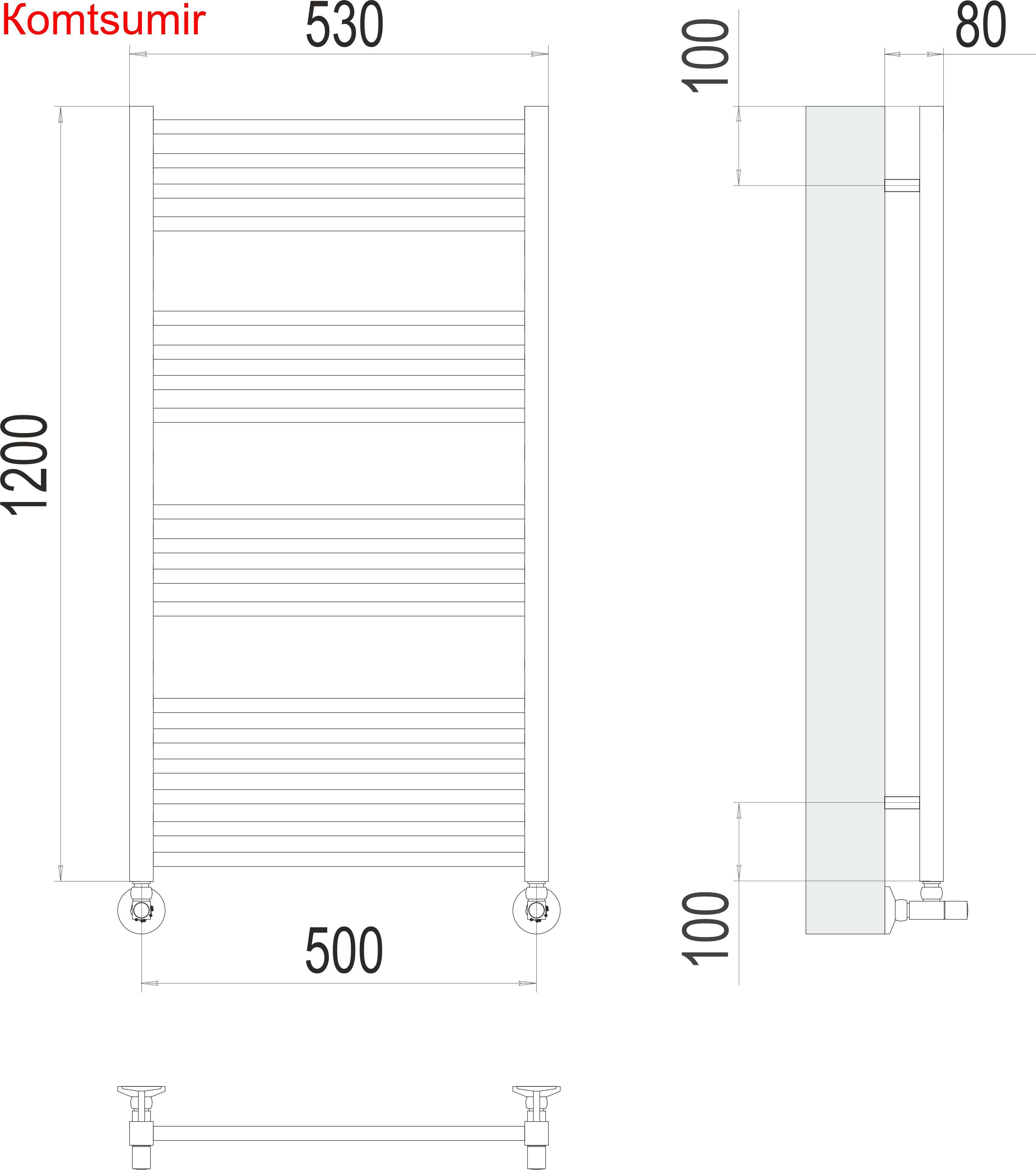 Ватикан П18 500х1200 Полотенцесушитель  TERMINUS