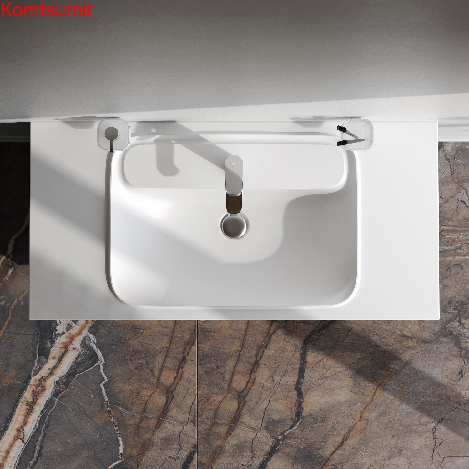 M8FWPC1000WM Func, Раковина мебельная, литьевой мрамор, 100 см, цвет белый матовый