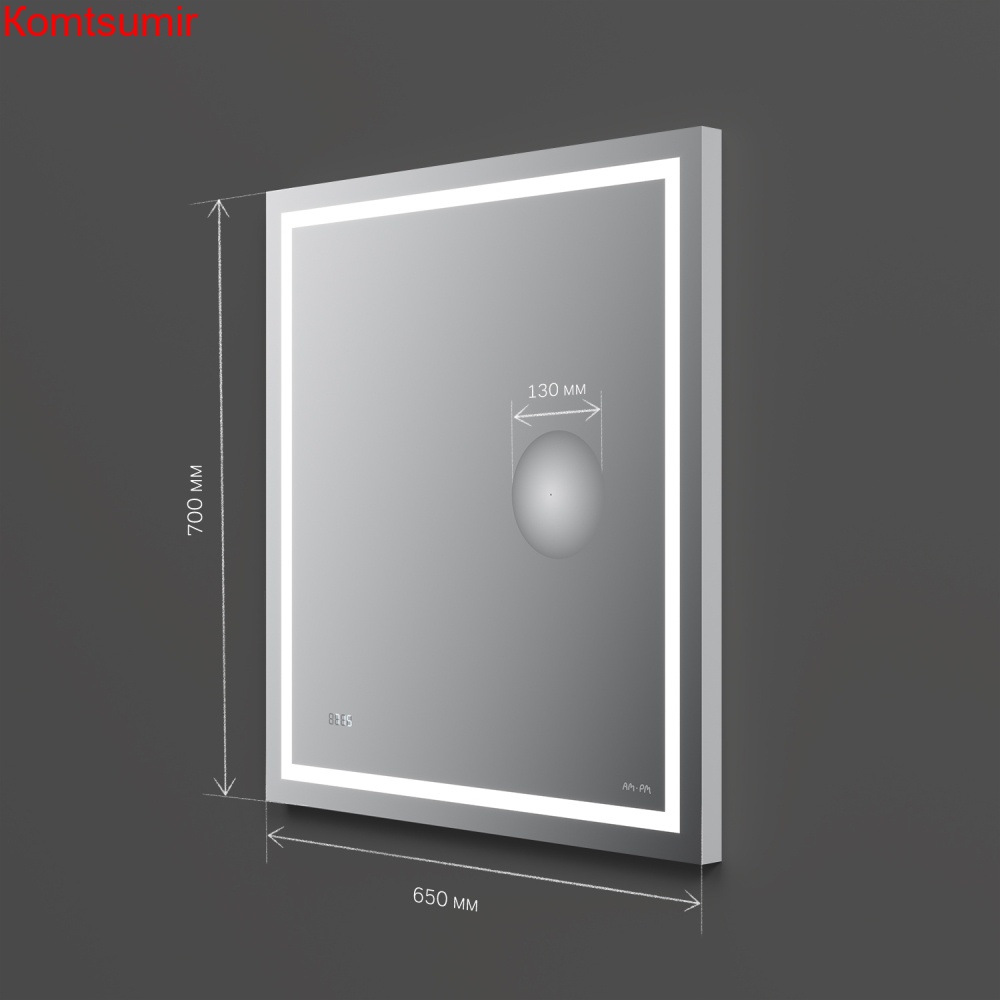 M91AMOX0653WG Универсальное зеркало с контурной Led-подсветкой, часами и косметическим зеркалом 65 M91AMOX0653WG Универсальное зеркало с контурной Led-подсветкой, часами и косметическим зеркалом 65