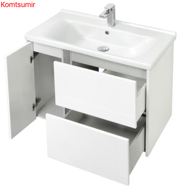 Тумба под раковину AQUATON Стоун 80 подвесная, белая (1A228201SX010)