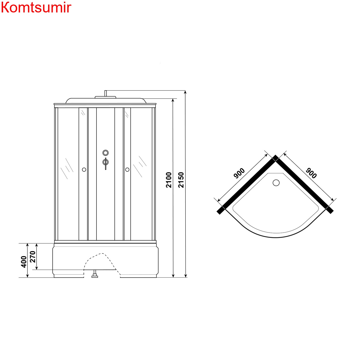 Душевая кабина Loranto 90x90x215 поддон 40 см, 4 мм матовое стекло, профиль и задняя стенка белого цвета (CS-986ТМ/W) Душевая кабина Loranto 90x90x215 поддон 40 см, 4 мм матовое стекло, профиль и задняя стенка белого цвета (CS-986ТМ/W)