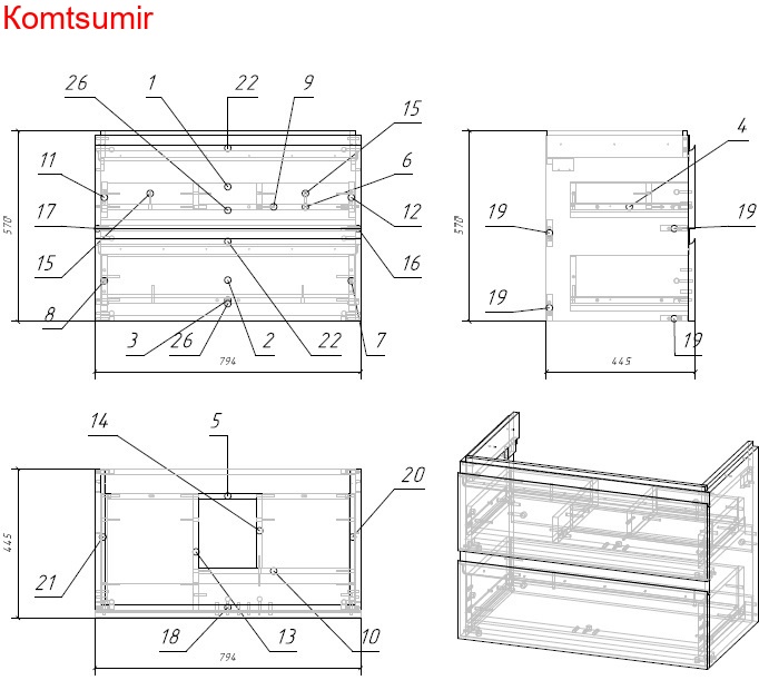 Тумба Cersanit MODUO 80 Тумба Cersanit MODUO 80