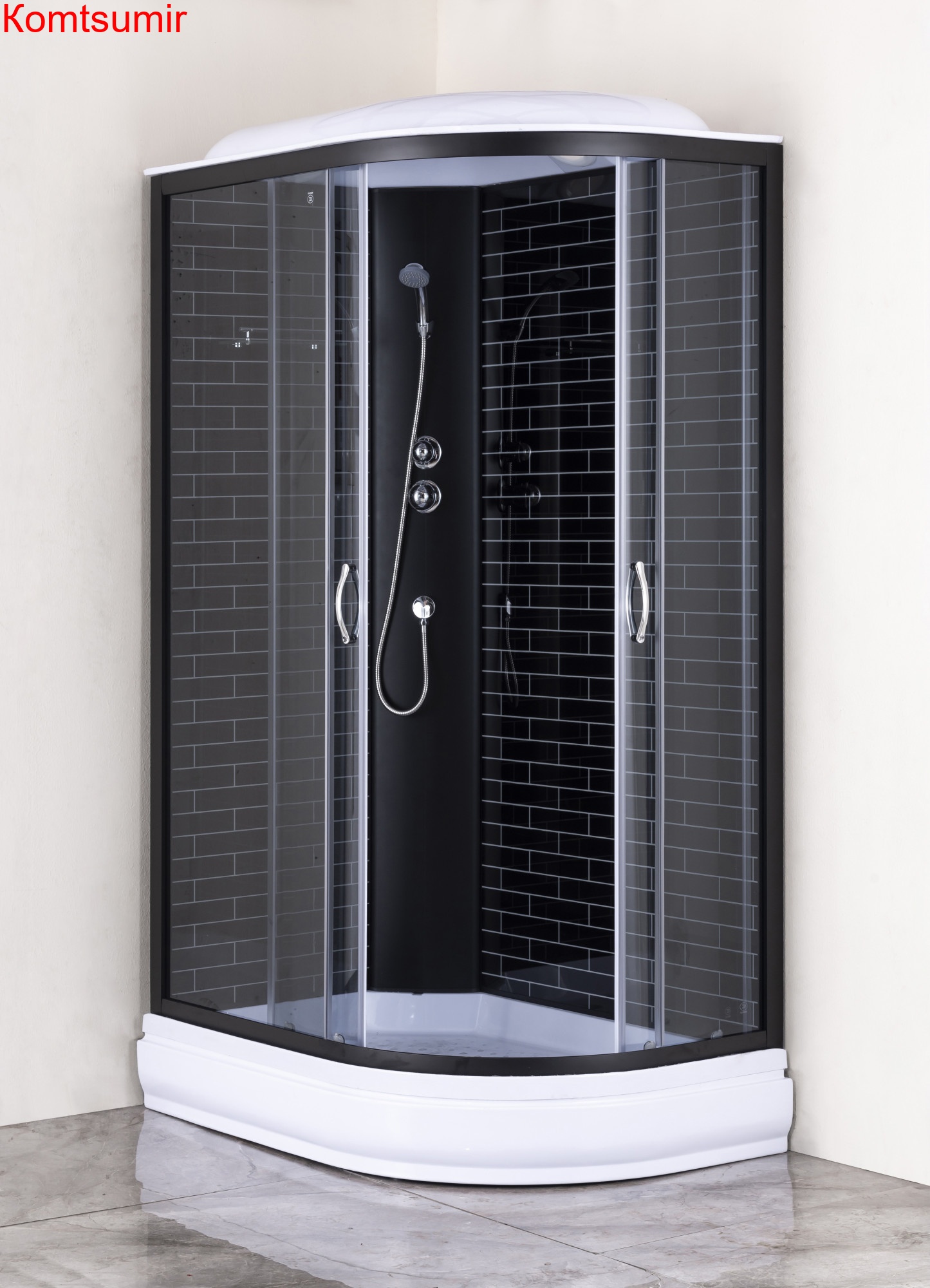 Душевая кабина Loranto 120х80х215  поддон 20 см, черный кирпичный узор, серое стекло 4мм, профиль черный (CS-66120-20L GB 120) Душевая кабина Loranto 120х80х215  поддон 20 см, черный кирпичный узор, серое стекло 4мм, профиль черный (CS-66120-20L GB 120)