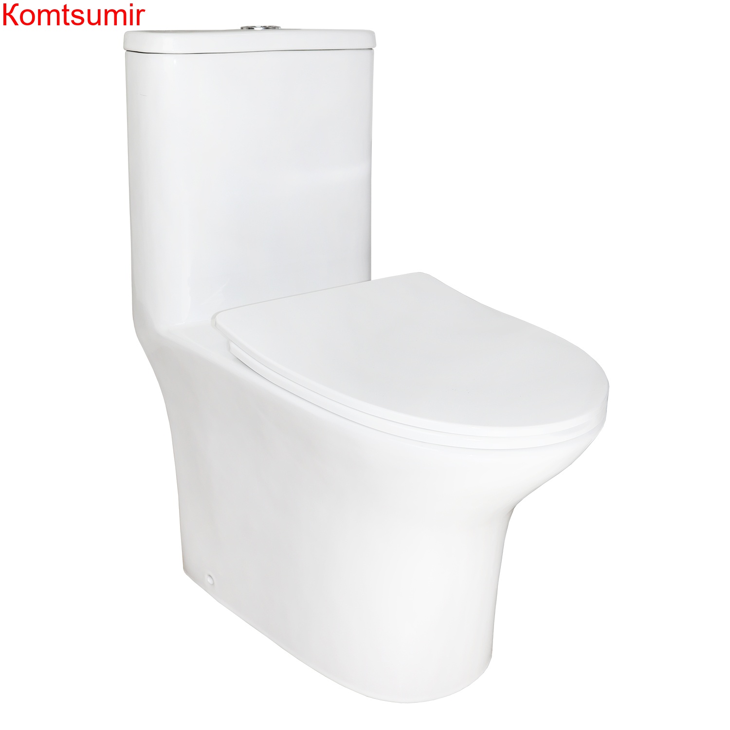 Унитаз-моноблок с функцией биде AZARIO Sente 375х665х785 напольный, безободковый, горизонтальный слив, сиденье дюропласт микролифт (AZ-8614B)