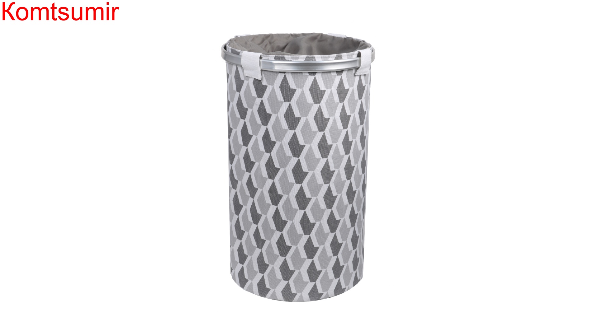 Корзина для белья на завязках FX-1033A, серая, 80 литров