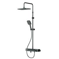AM.PM F078F722 Func, душ.система: см-ль-полка д/ванны/душа, душ.штанга, верхн. душ квадр., ручн.душ, черн.