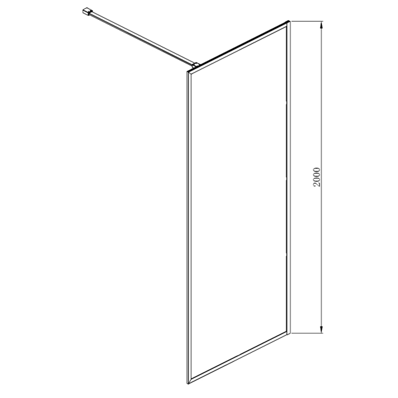 Душевая перегородка Azario RICHMOND Walk-in 1000*2000, черный профиль