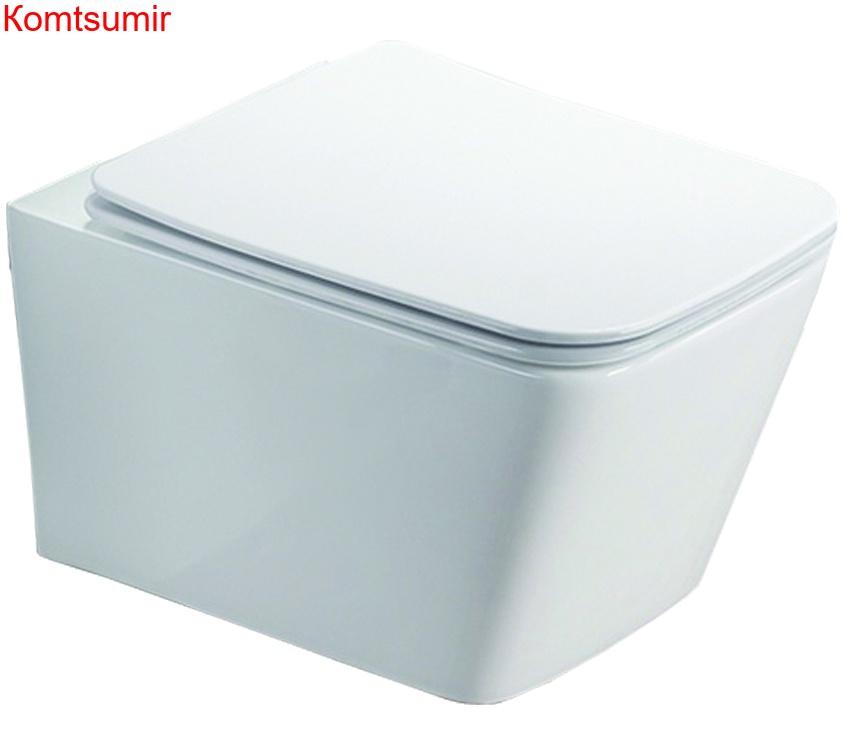 Унитаз подвесной Azario NOVA 530х350х360 безободковый с ультра тонким сиденьем микролифт, белый (AZ-2216)