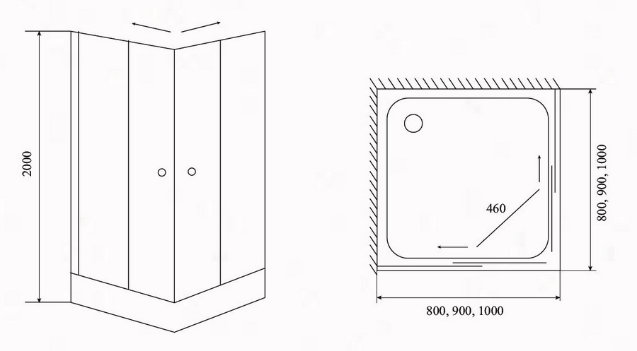 Timo душевой угол TL-8002 Romb Glass (80*80*200), шт Timo душевой угол TL-8002 Romb Glass (80*80*200), шт