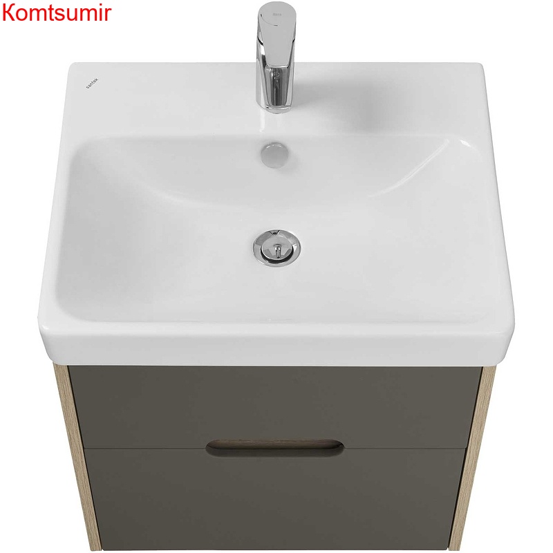 Тумба под раковину AQUATON Оливия 55 подвесная Грей/Дуб Ойстер (1A254201OLUG0)