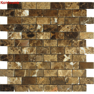 Мозаика Caramelle Mosaic Emperador Dark POL 23x48х4 Мозаика Caramelle Mosaic Emperador Dark POL 23x48х4