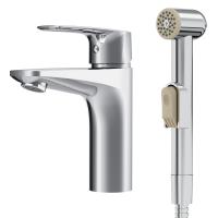 AM.PM F90A03000 Gem, смеситель для умывальника с гиг.душем, излив 99 мм, хром, шт
