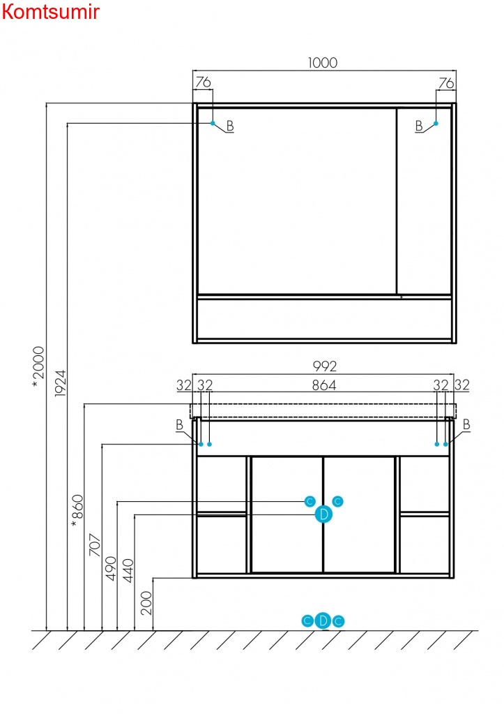Зеркало-шкаф AQUATON Флай 100 белый, дуб крафт (1A237802FAX10)