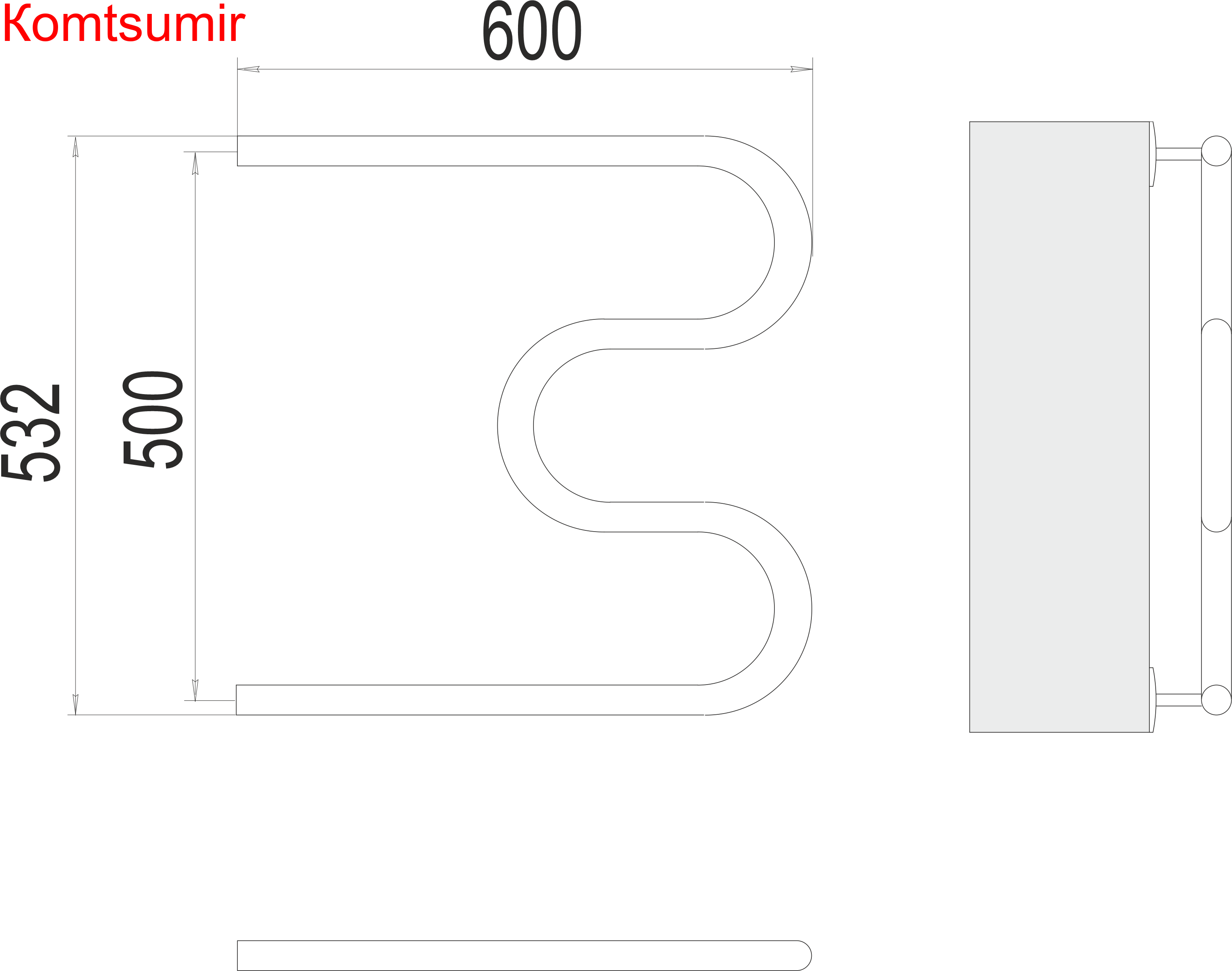 М-обр БШ 500х600 Полотенцесушитель  TERMINUS