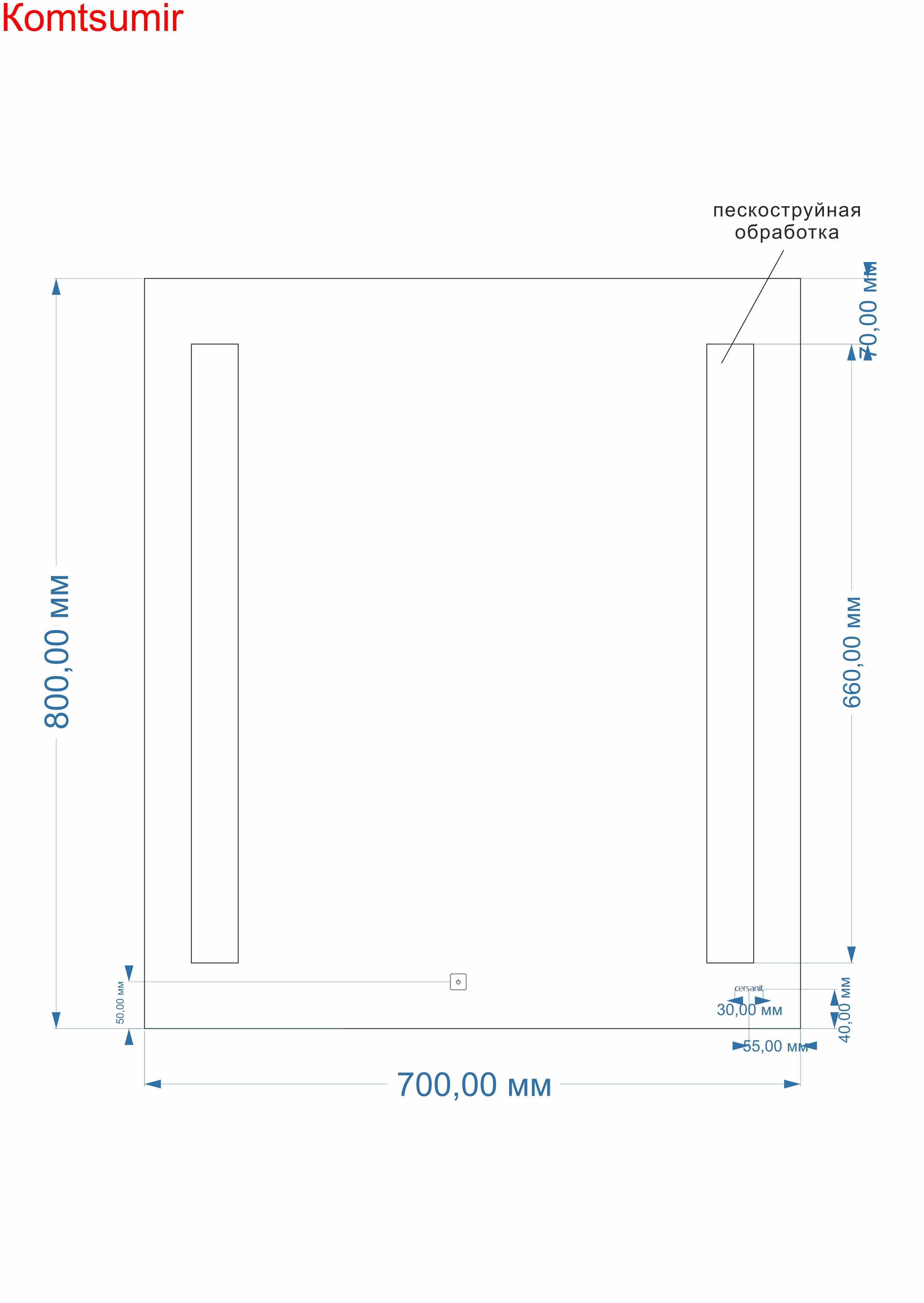 Зеркало: LED 020 base 70*80, с подсветкой, белый, Сорт1