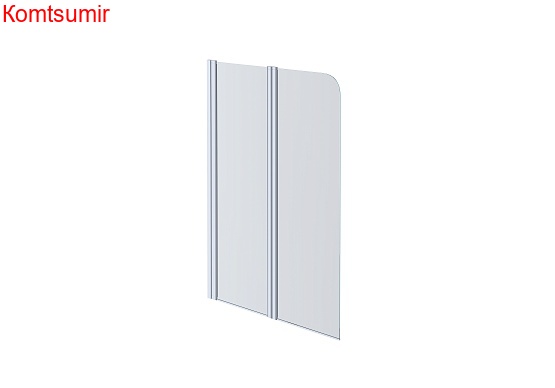 Aquatek Шторка на ванну "Дельта" двухэлементная, поворотная 150х100, хром