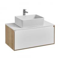 Тумба под раковину Aquaton Либерти 90 дуб эльвезия, белый глянец (1A279901LYC70)
