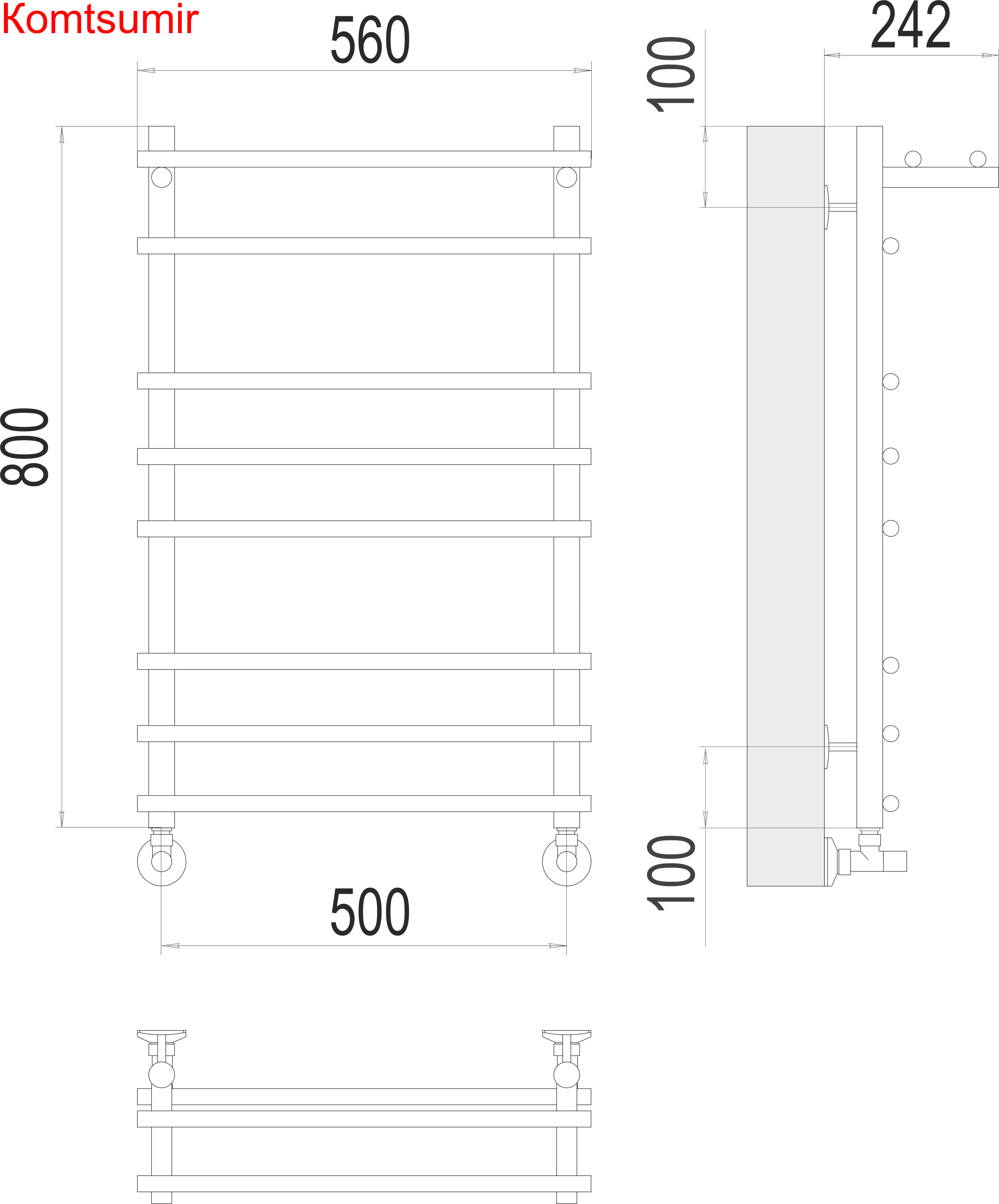 Ватра с/п П8 500х800 Полотенцесушитель  TERMINUS