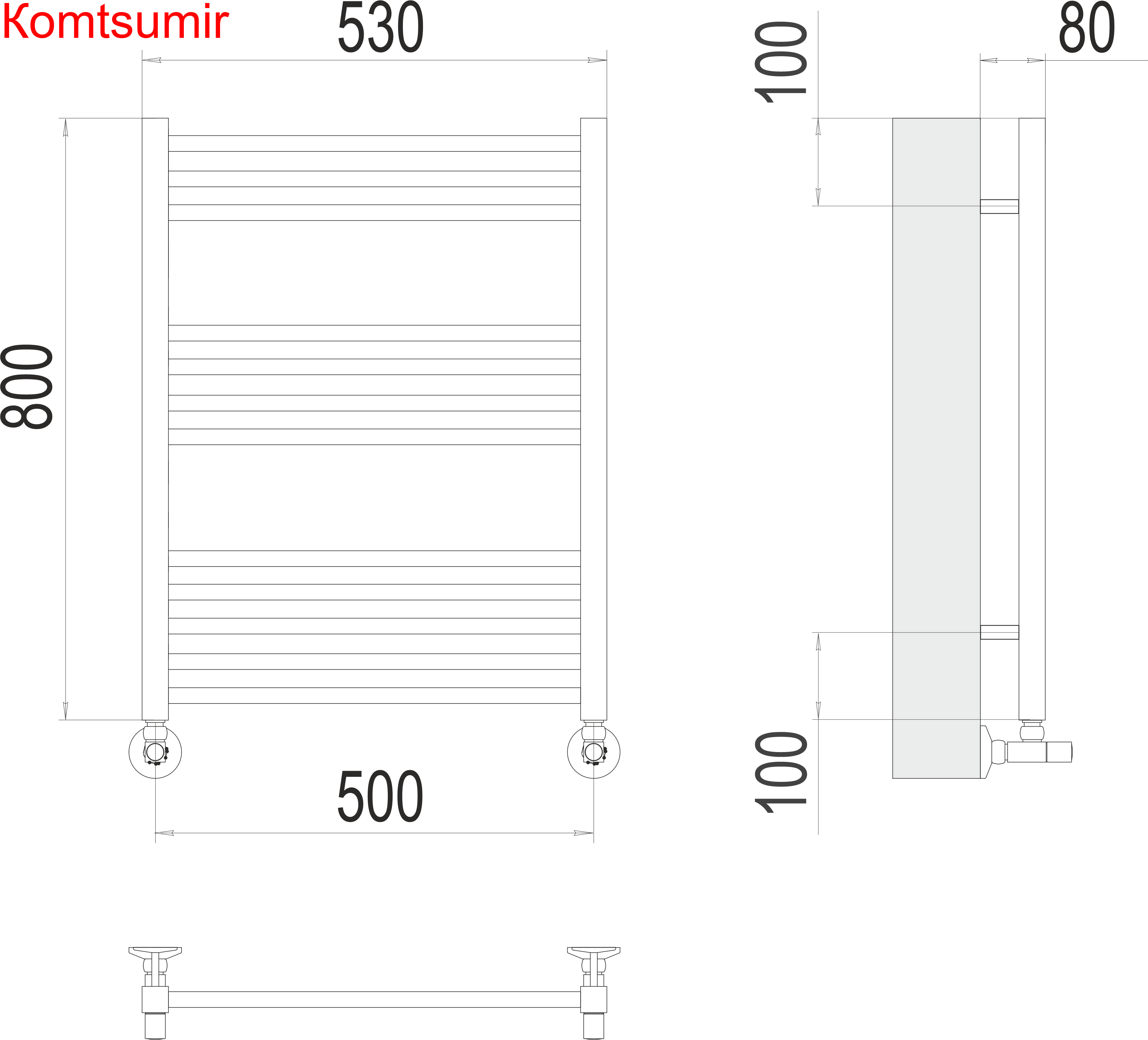Сицилия П12 500х800 Полотенцесушитель  TERMINUS