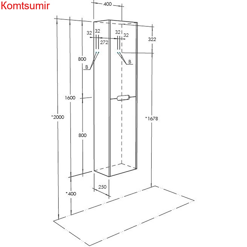 Пенал подвесной AQUATON Оливия 40 подвесной Грей/Дуб Ойстер (1A254603OLUG0)