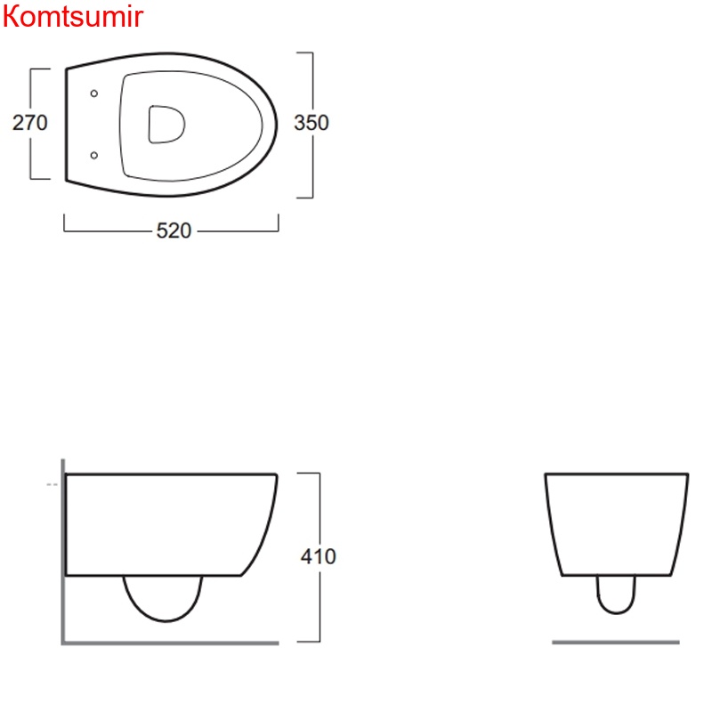 Унитаз подвесной Simas Lft Spazio 350х520х390 безободковый, с креплением F85, цвет белый (LFT18bi)