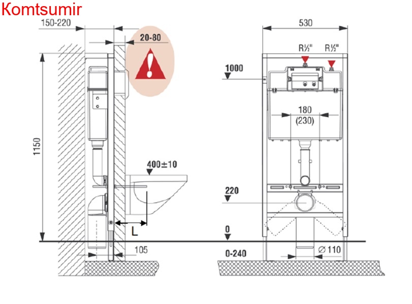 ПЭК: Roca MATEO Унитаз + сидение микролифт + инсталляция + кнопка