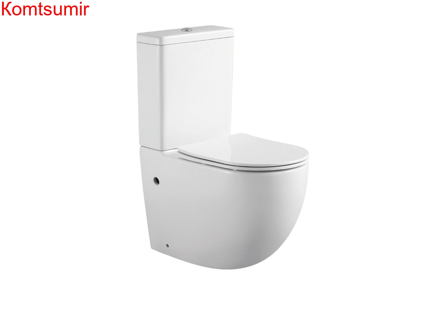 Унитаз-компакт напольный безободковый с бачком AQUATEK ЕВРОПА AQ2903-00 630*390*825 мм, горизонтальный выпуск, тонкое сиденье с механизмом плавного закрывания, крепеж