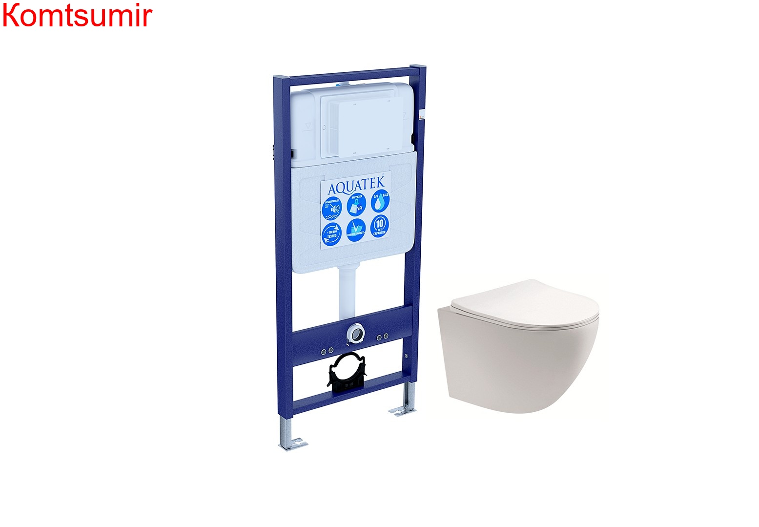 SET AQUATEK ЕВРОПА (рама AQUATEK Standard INS-0000012(без клавиши и крепежа)+унитаз ЕВРОПА AQ1900-00 с тонким сиденьем soft-close