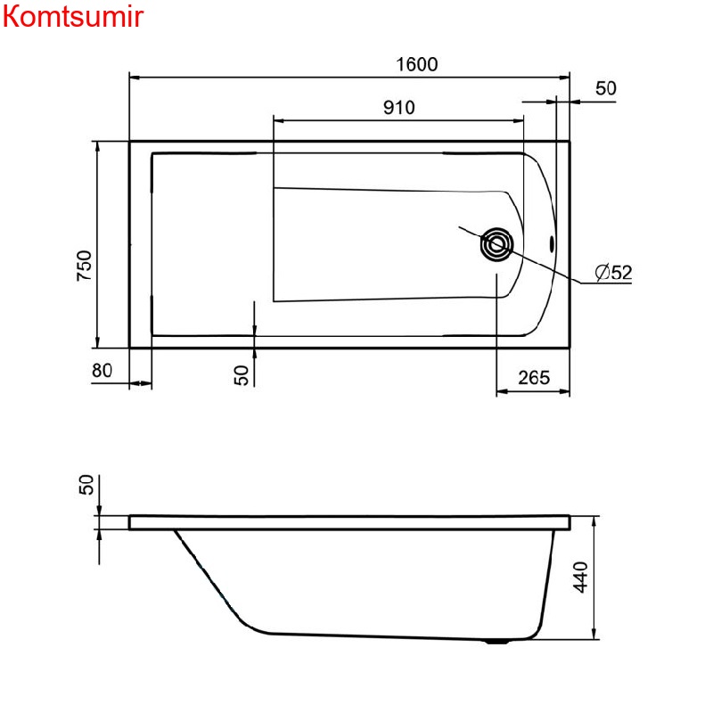 Ванна акриловая Santek Фиджи 160х75, белая Ванна акриловая Santek Фиджи 160х75, белая