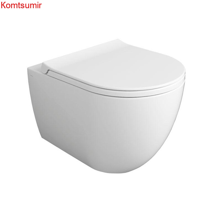 Унитаз подвесной Simas Vignoni 370х480х340 безободковый, с креплением F85, укороченный XS, белый (VI28bi)