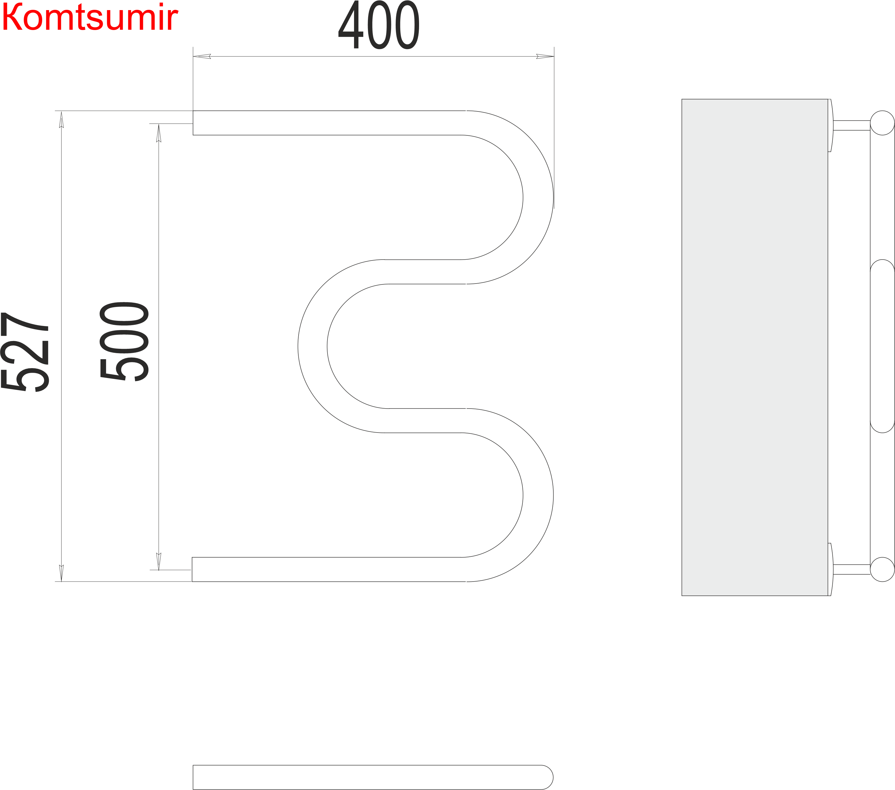 М-обр AISI 25 500х400 Полотенцесушитель  TERMINUS